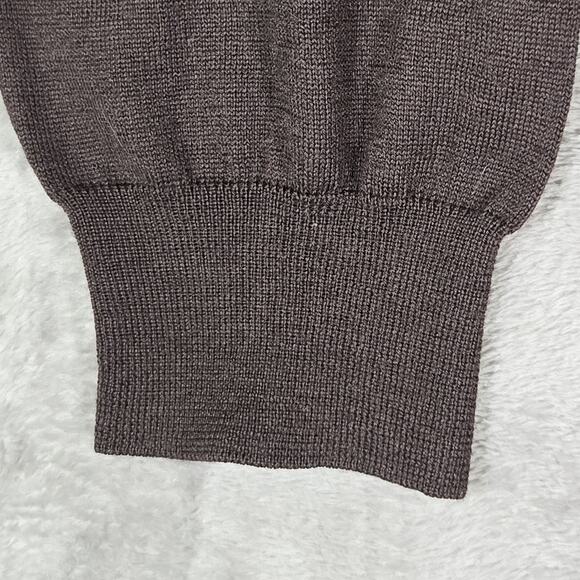 John W Nordstrom Sweater Dark Brown Extra Fine Merino Wool Pullover 1/4 Zip 2XL - Picture 11 of 11